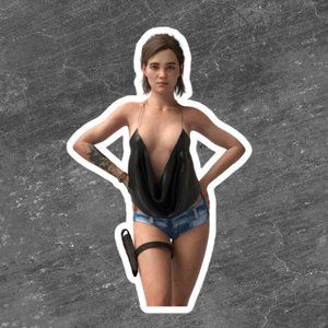 Sexy Ellie in blouse Bubble-free stickers (Customizable)